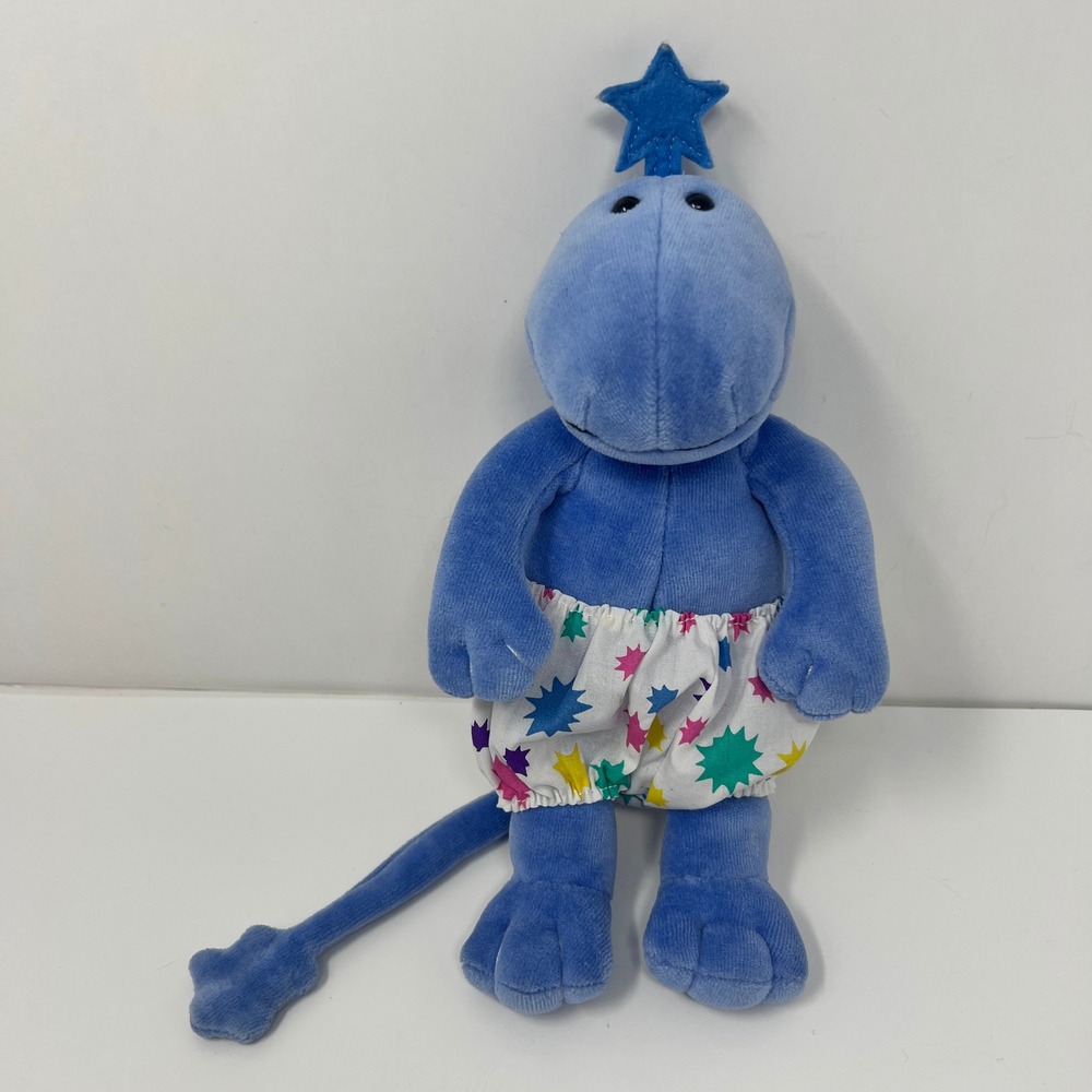 Gund Zwibble Dibble Plush Toy Blue Star Print Shorts Vintage Dinosaur Star Head